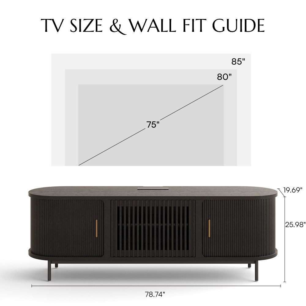 with Storage Black Engineered Wood TV Stands