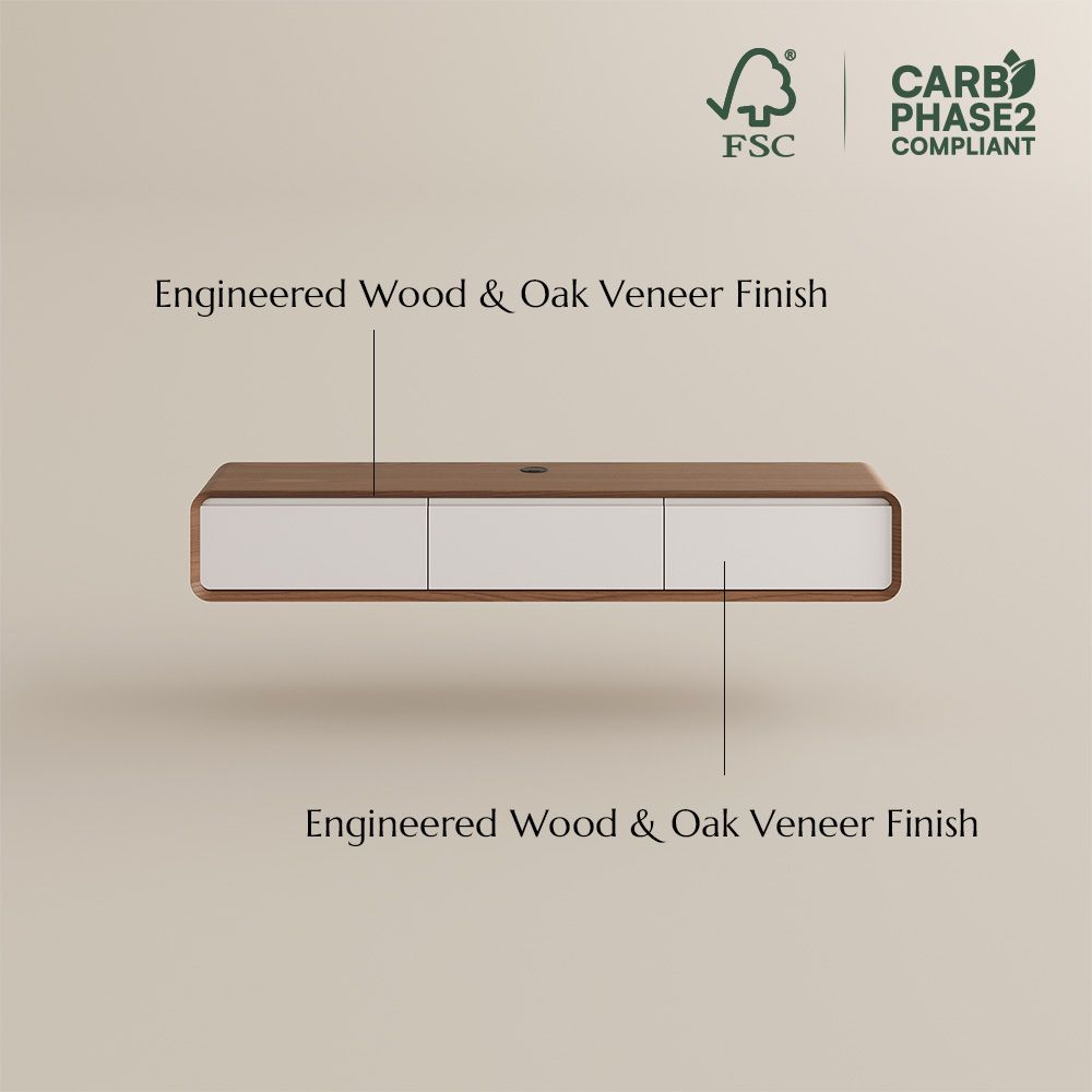 Long Dark Wood & White MDF TV Stands