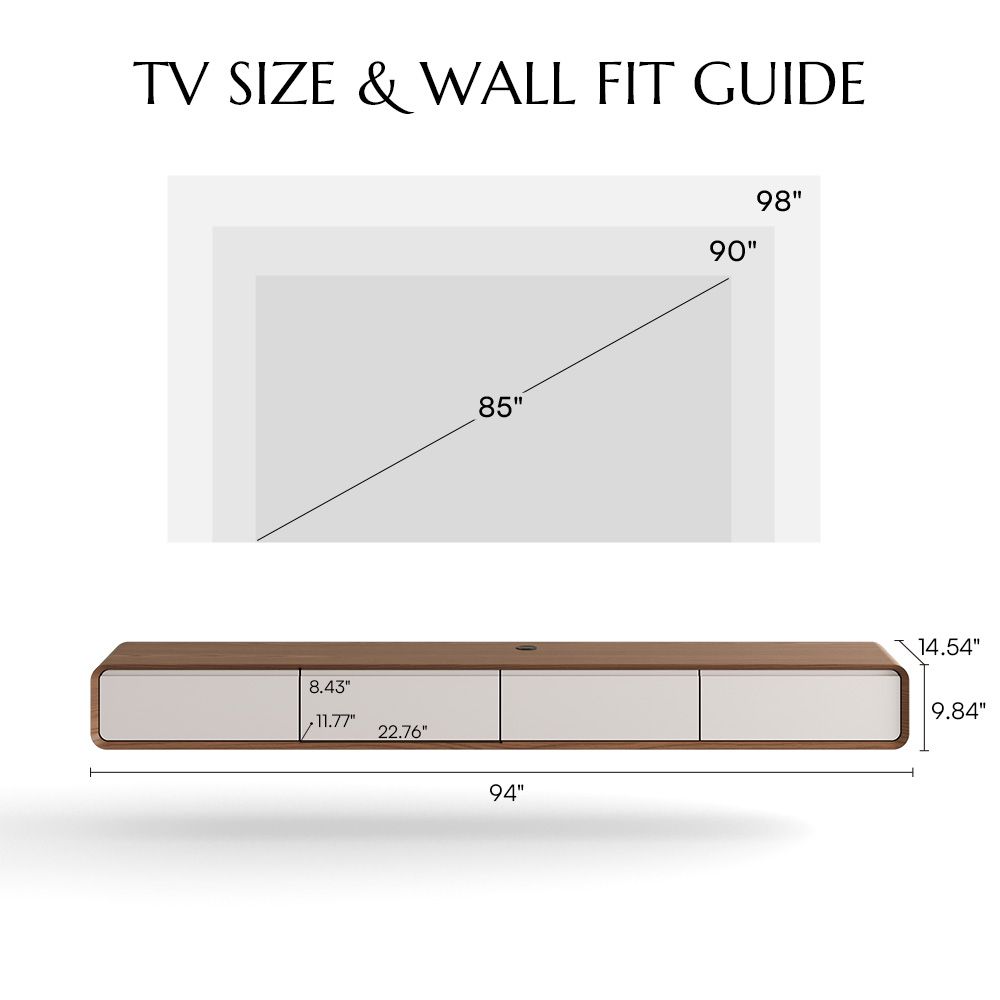Large Dark Wood & White MDF TV Stands