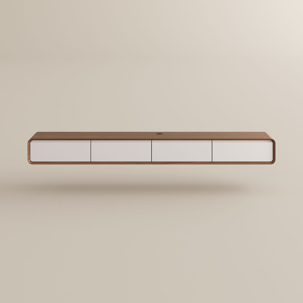 Modern Dark Wood & White MDF TV Stands