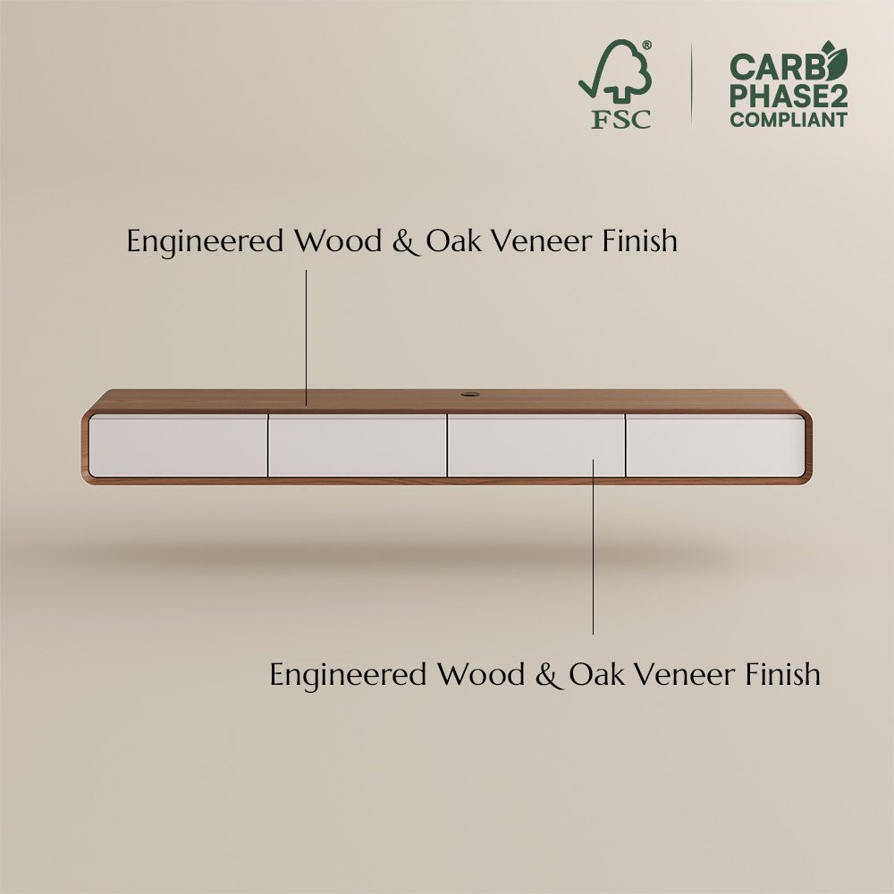 Wall Mount Dark Wood & White MDF TV Stands