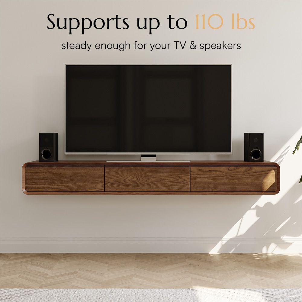 Perfect for 55 Inch TV Dark Wood MDF TV Stands