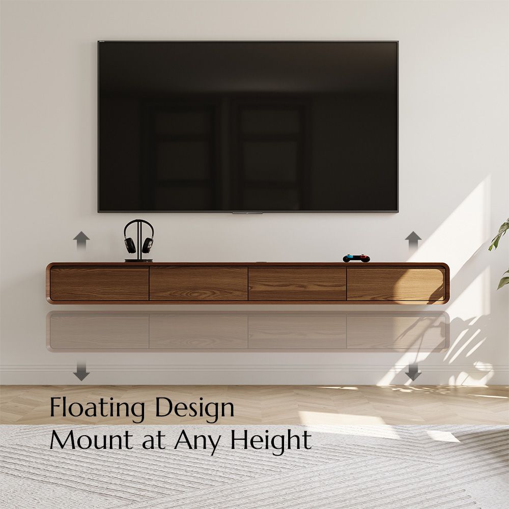 Floating Dark Wood MDF TV Stands