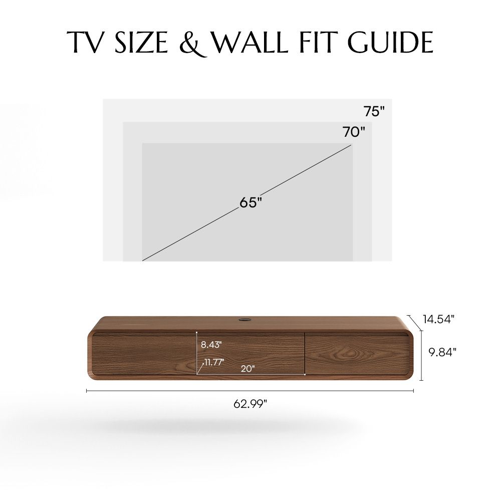 Floating Dark Wood MDF TV Stands