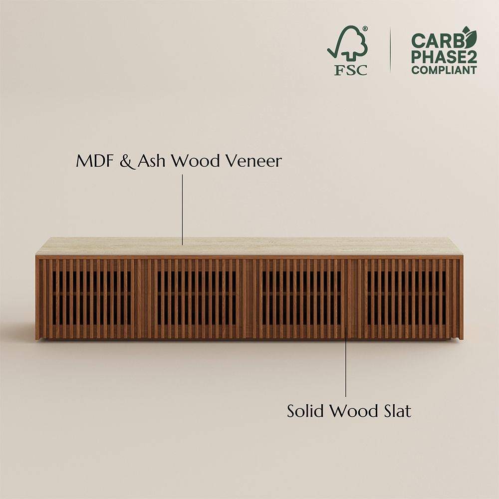 with Doors Walnut Color MDF TV Stands