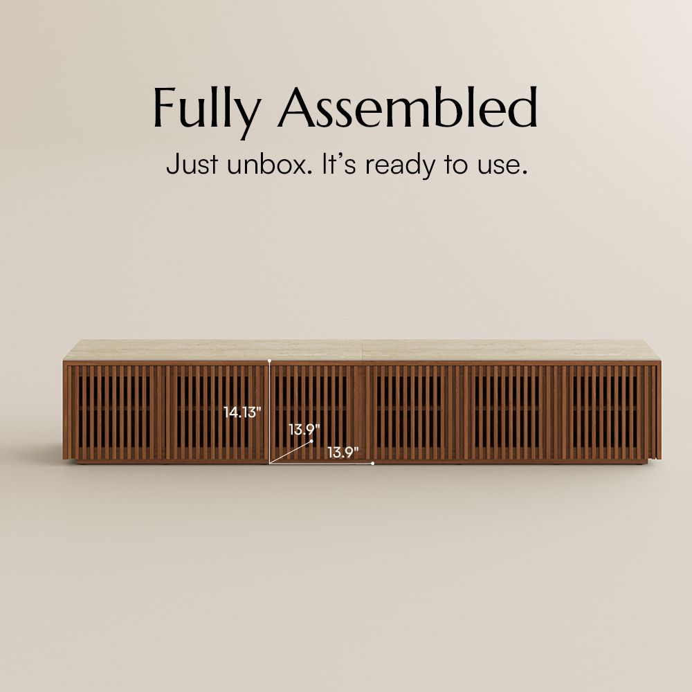 with Shelves Walnut Color MDF TV Stands