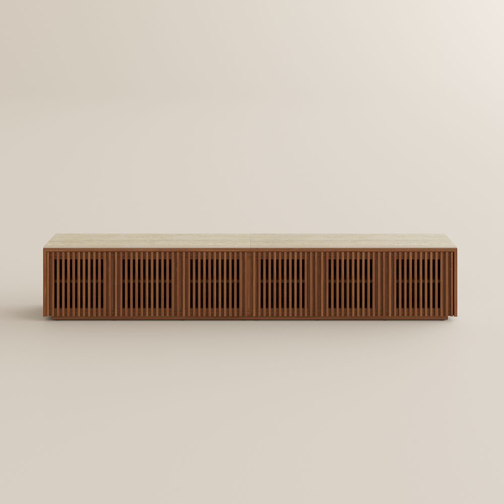 Wood Walnut Color MDF TV Stands