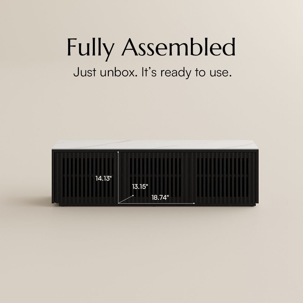 with Doors Black MDF TV Stands