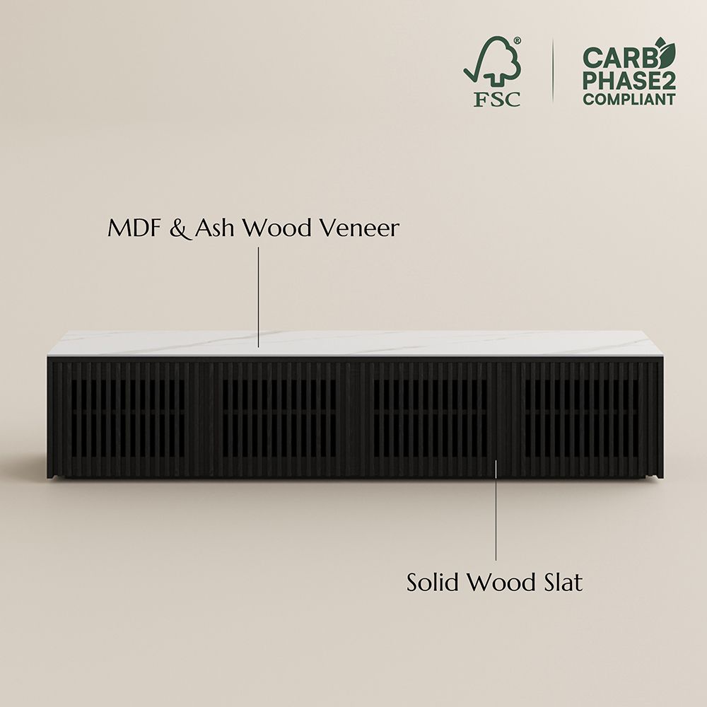 Sintered Stone Black MDF TV Stands