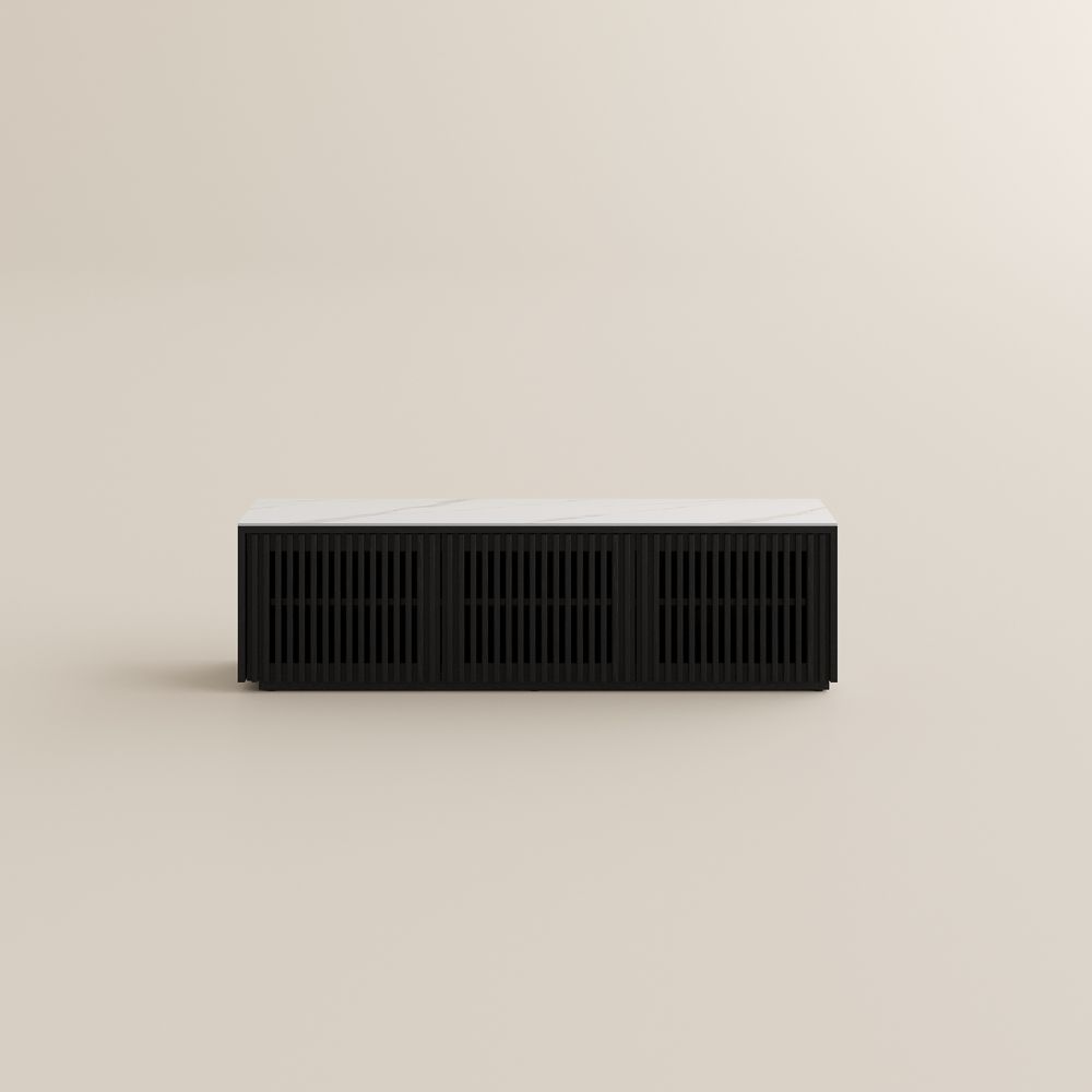 with Shelves Black MDF TV Stands