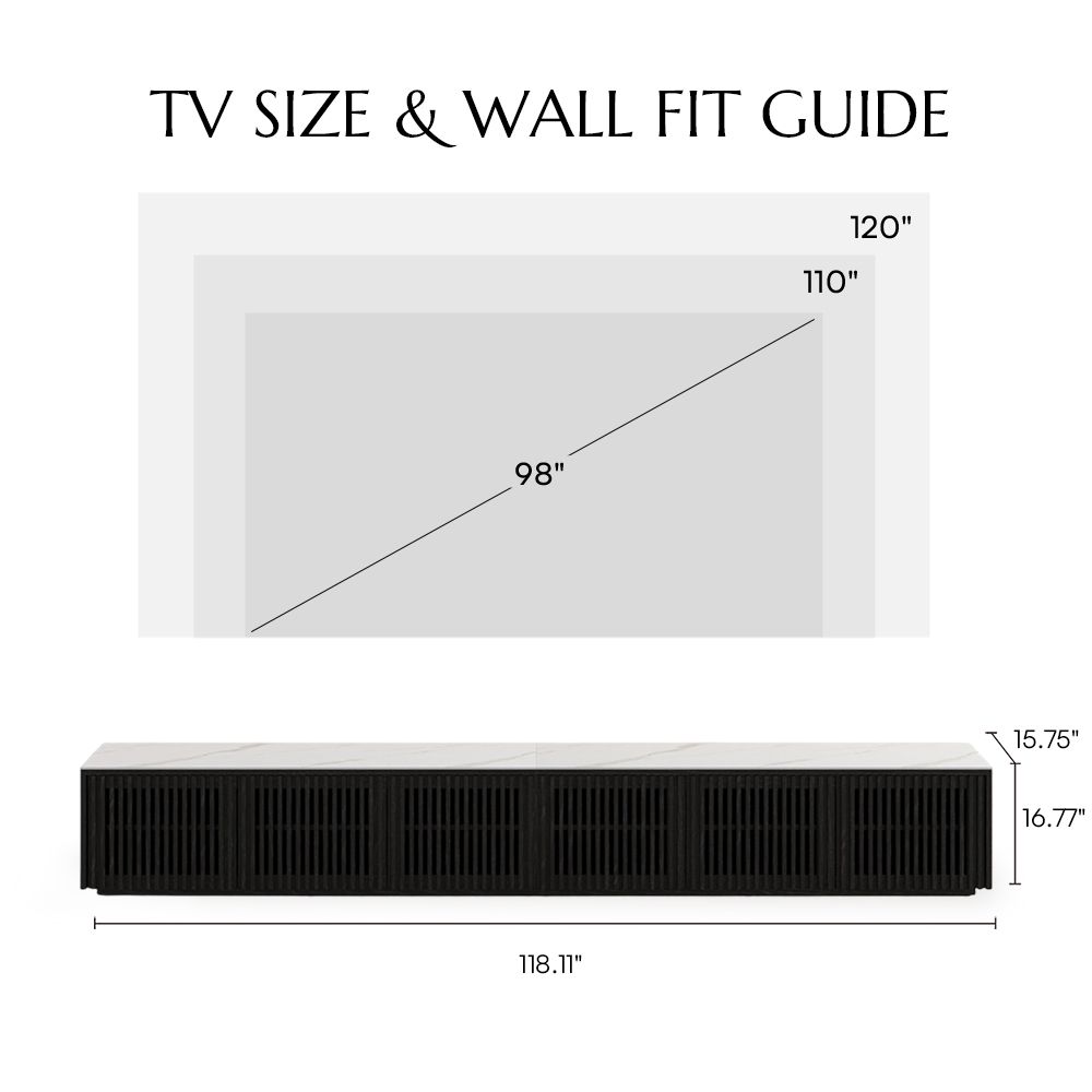 Aeolus Black MDF TV Stands