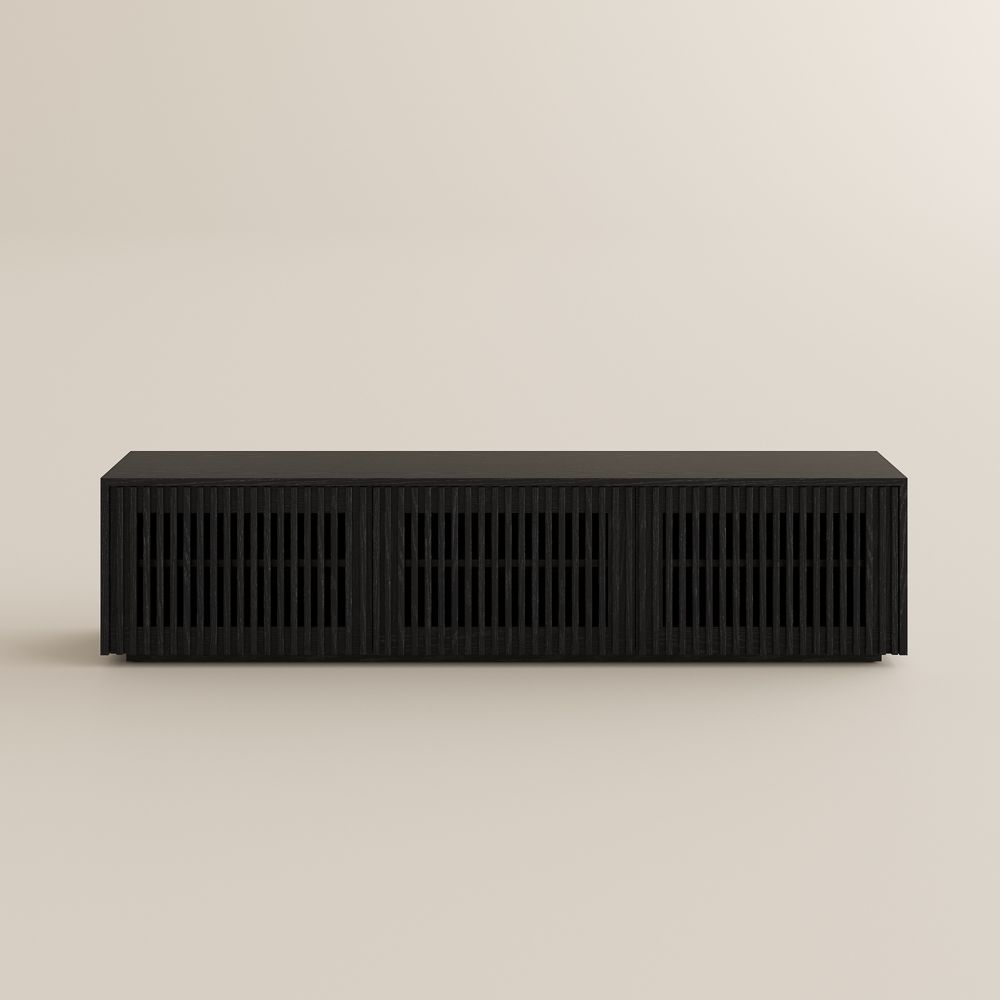 with Doors Black MDF TV Stands