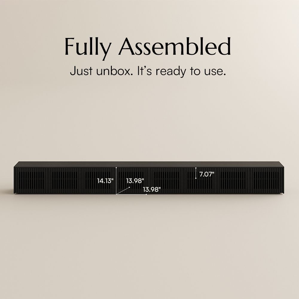 Slatted Design Black MDF TV Stands