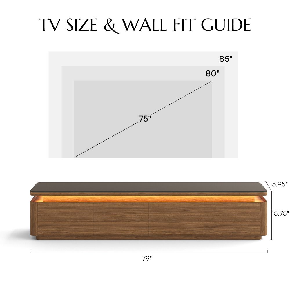 On the Ground Dark Wood & Black MDF TV Stands