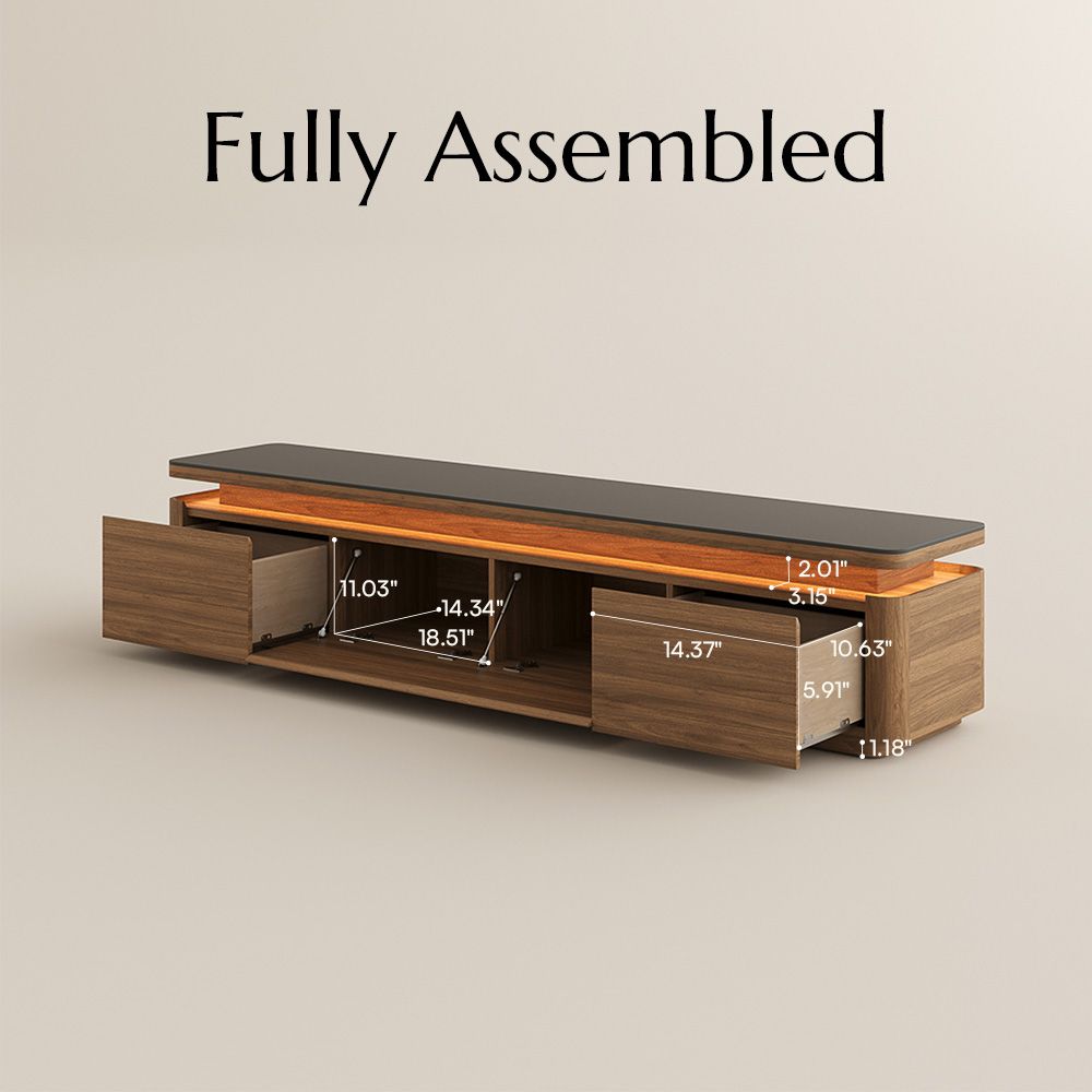 with Light Dark Wood & Black MDF TV Stands