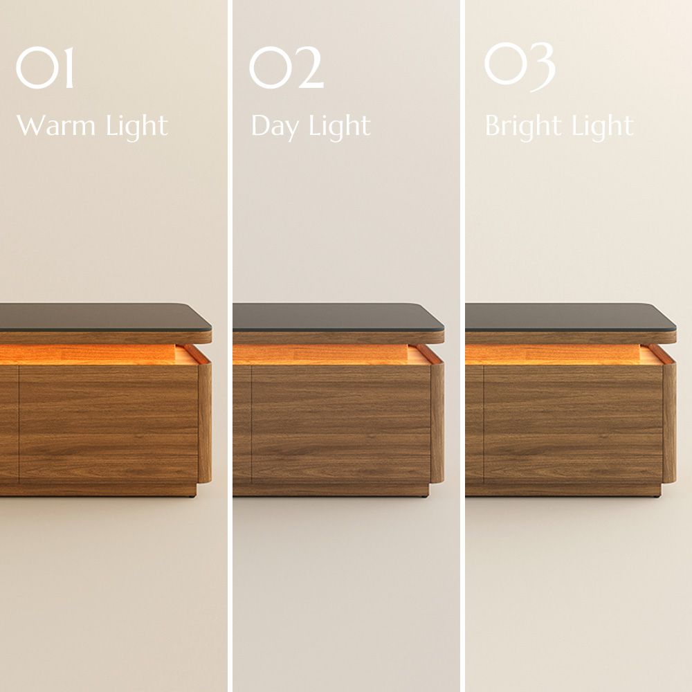 Sintered Stone Dark Wood & Black MDF TV Stands