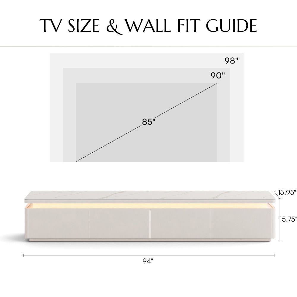 Sintered Stone White MDF TV Stands