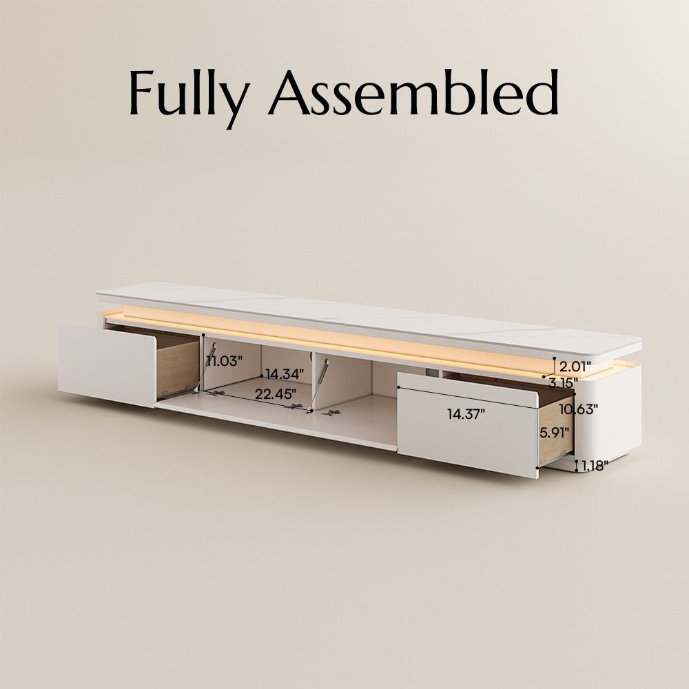 On the Ground White MDF TV Stands