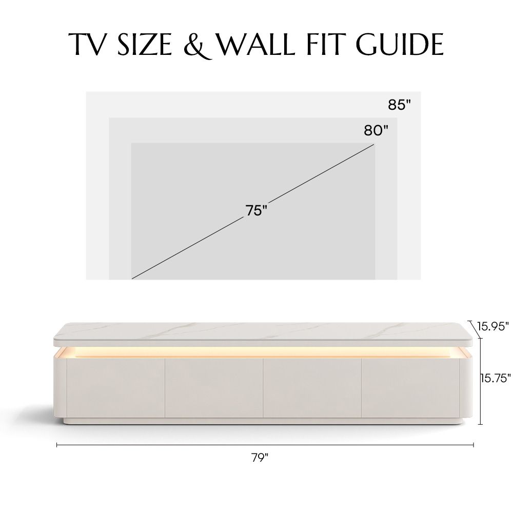 On the Ground White MDF TV Stands