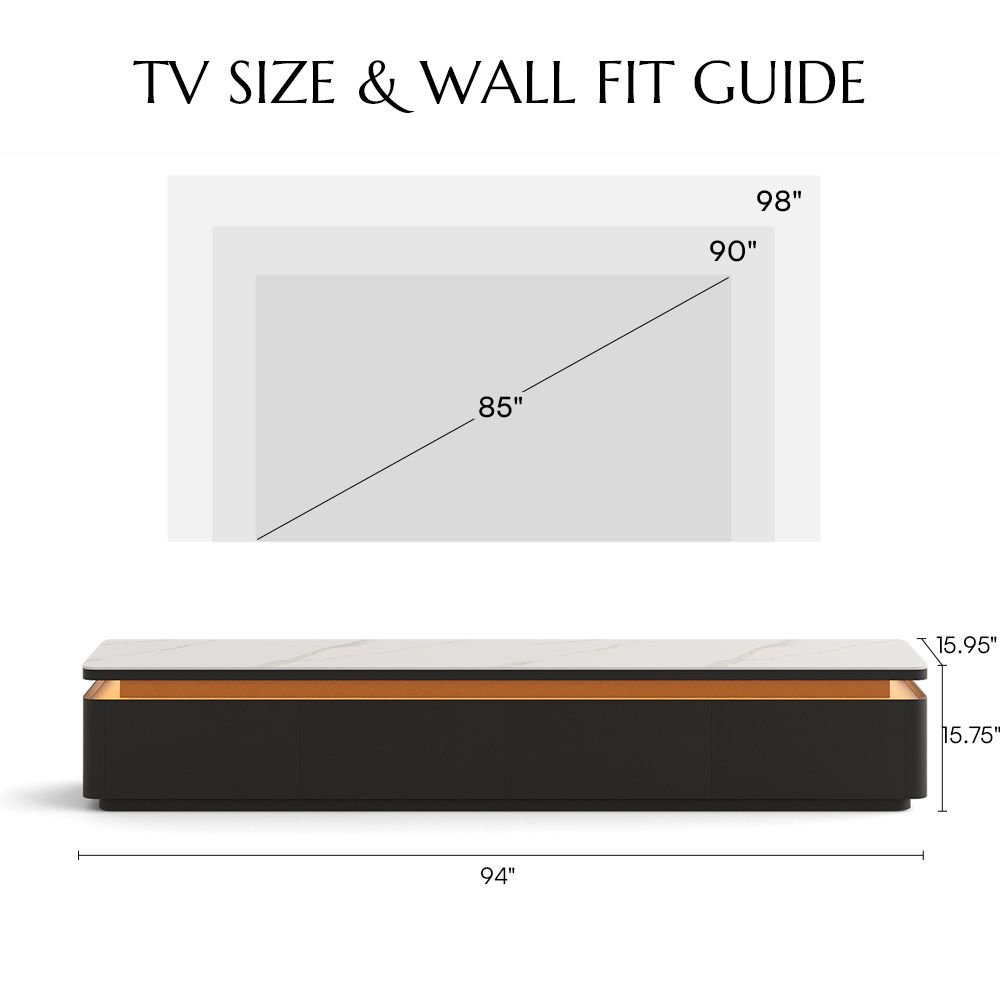 with Drawers White & Black MDF TV Stands