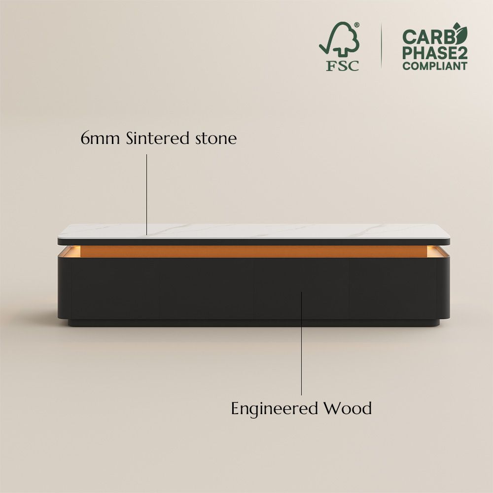 On the Ground White & Black MDF TV Stands