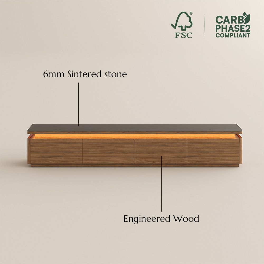 Aether Dark Wood & Black MDF TV Stands