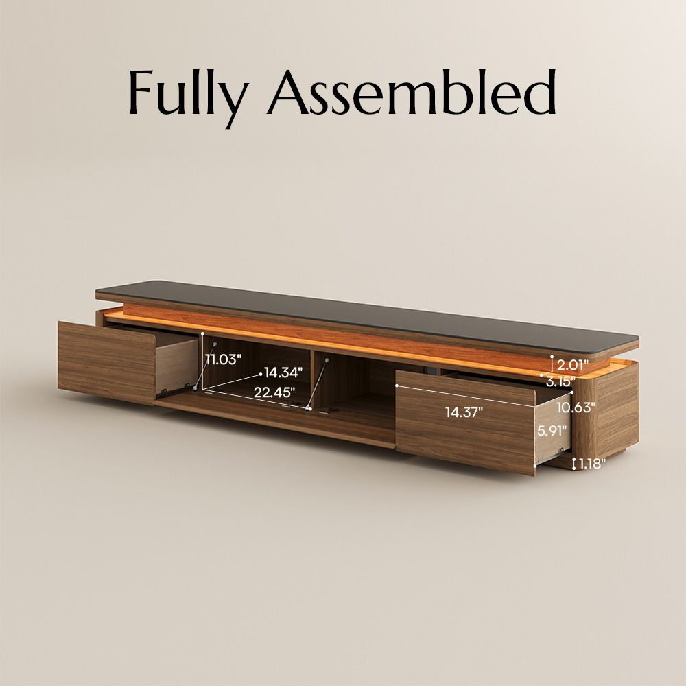 Mid Century Modern Dark Wood & Black MDF TV Stands