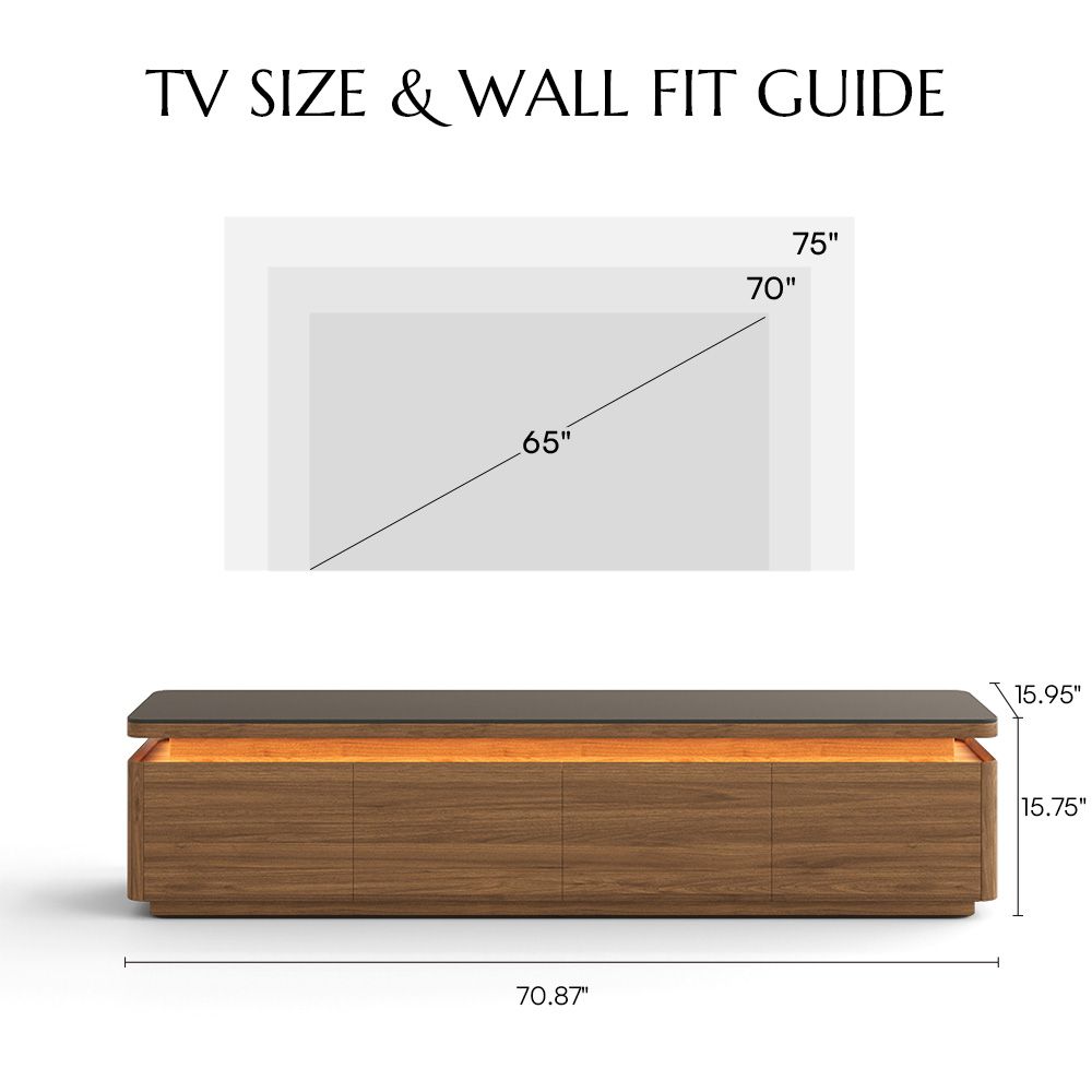 Mid Century Modern Dark Wood & Black MDF TV Stands