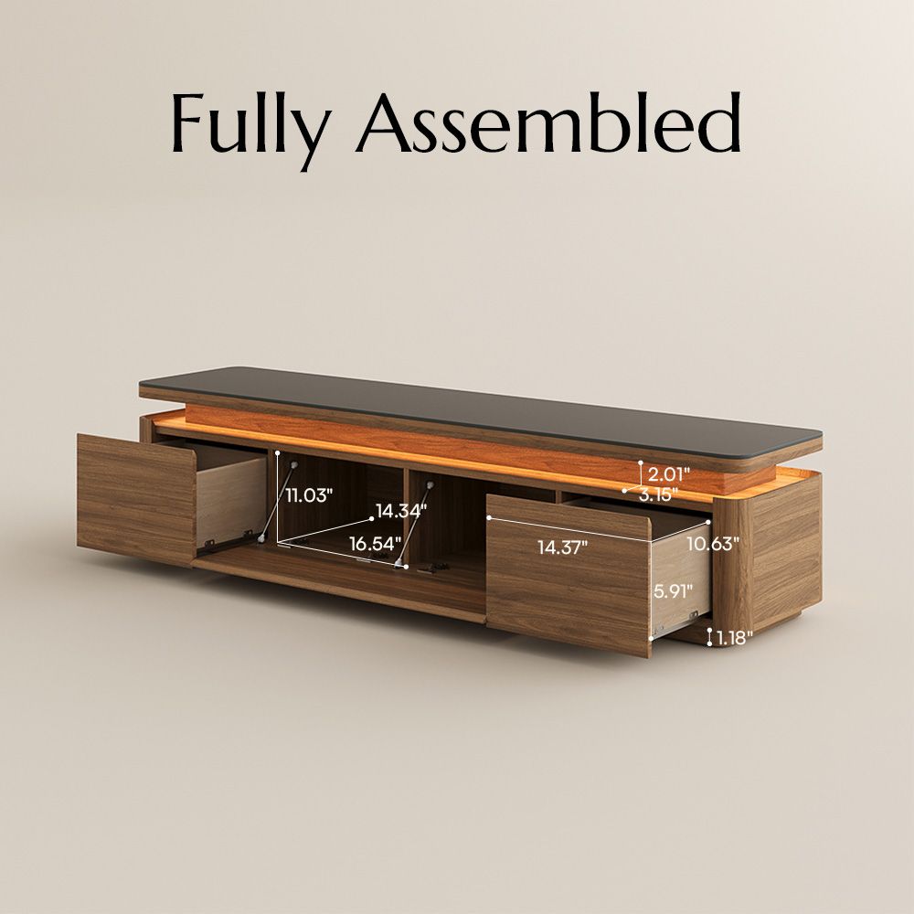 Wood Dark Wood & Black MDF TV Stands