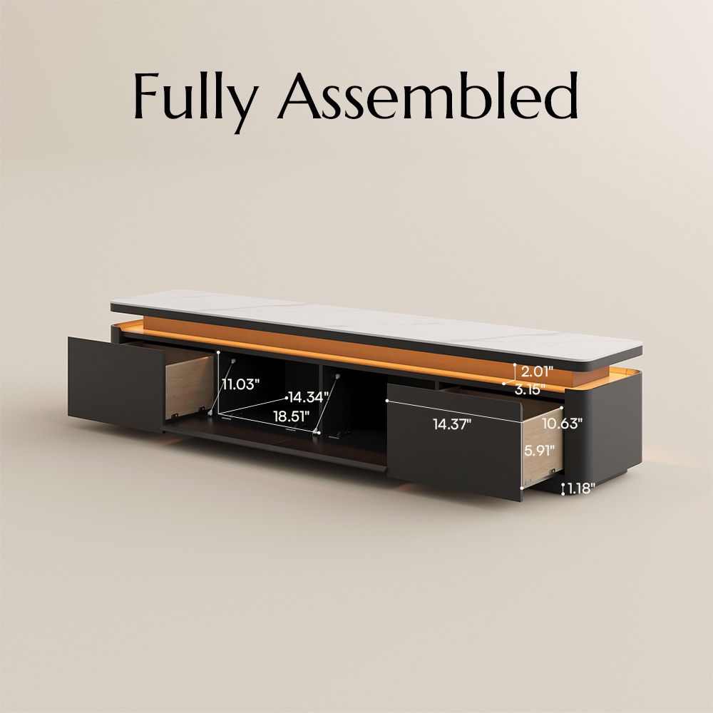Sintered Stone White & Black MDF TV Stands