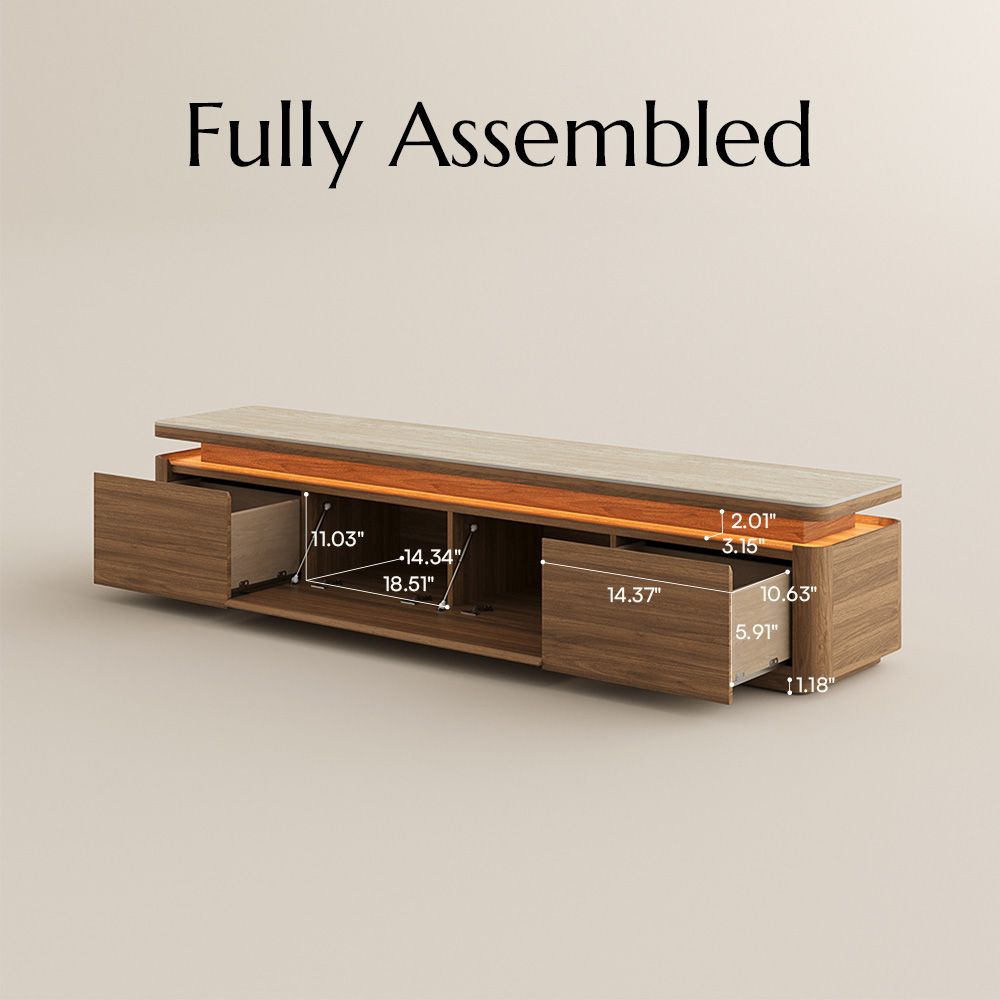 On the Ground Walnut Color MDF TV Stands