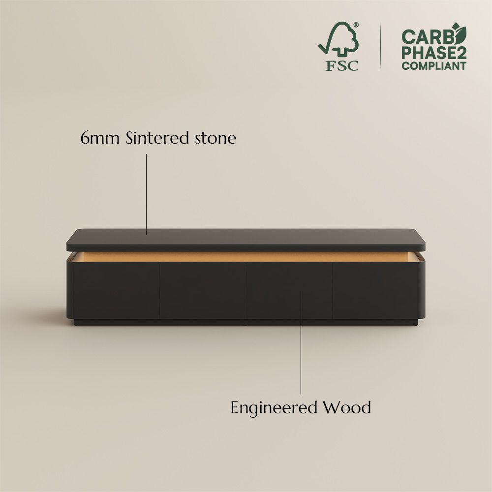 On the Ground Black MDF TV Stands