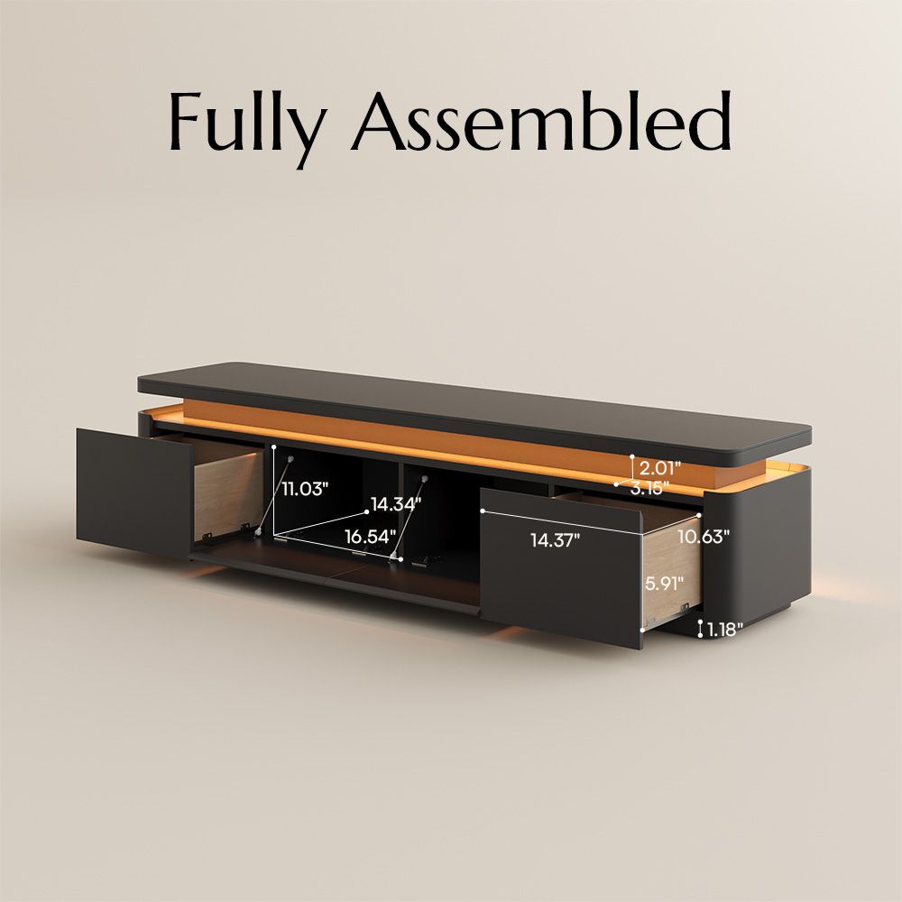 Sintered Stone Black MDF TV Stands