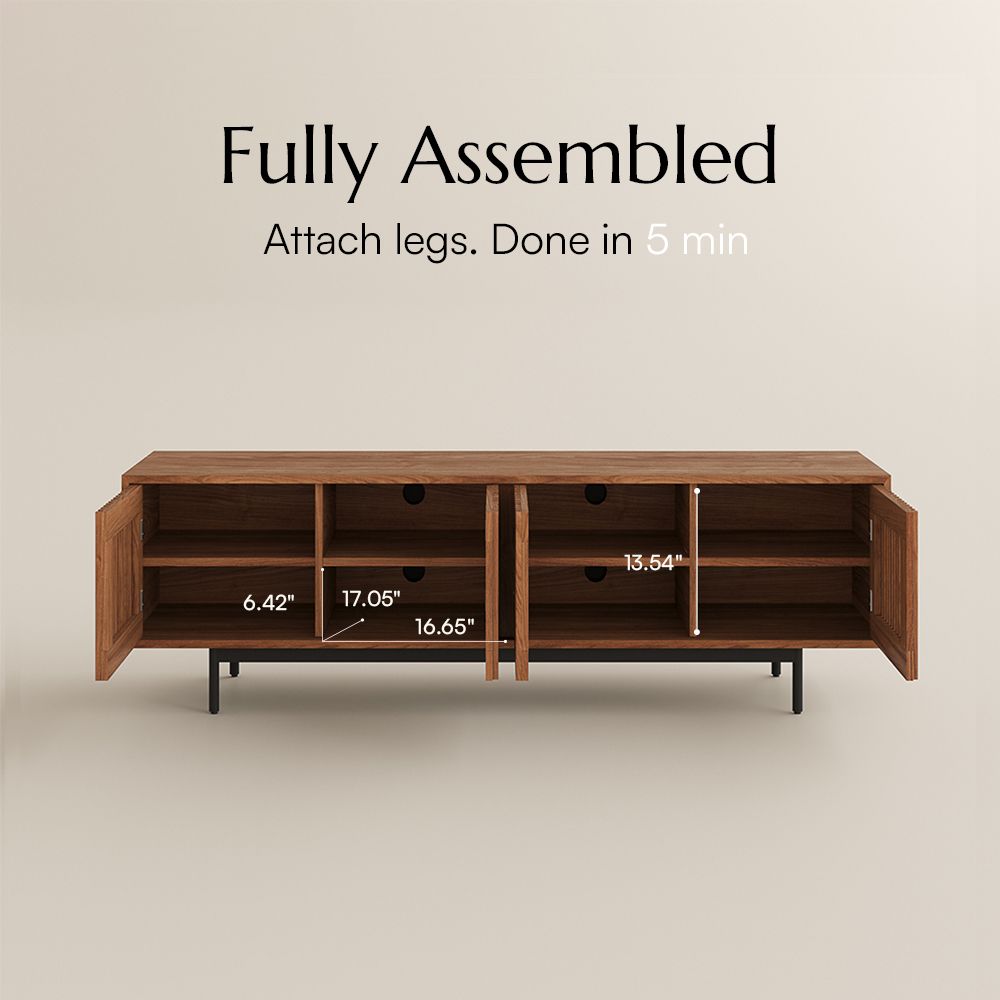 Bedroom Walnut Color MDF TV Stands