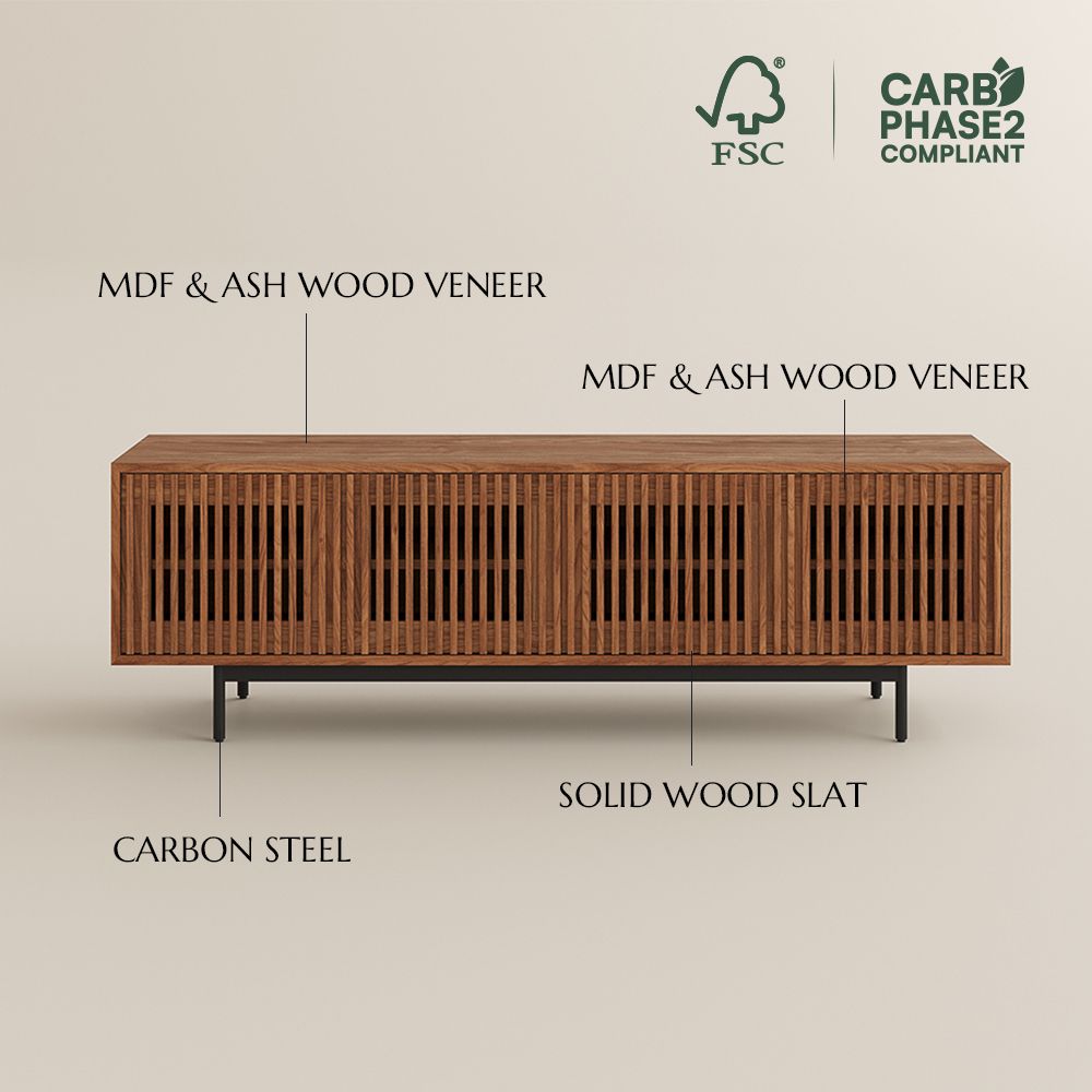 with Doors Walnut Color MDF TV Stands