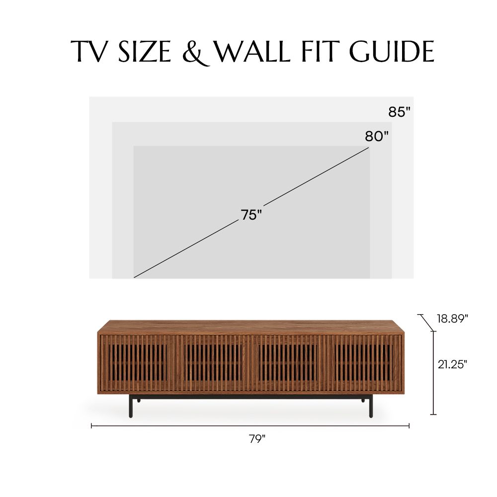 Long Walnut Color MDF TV Stands