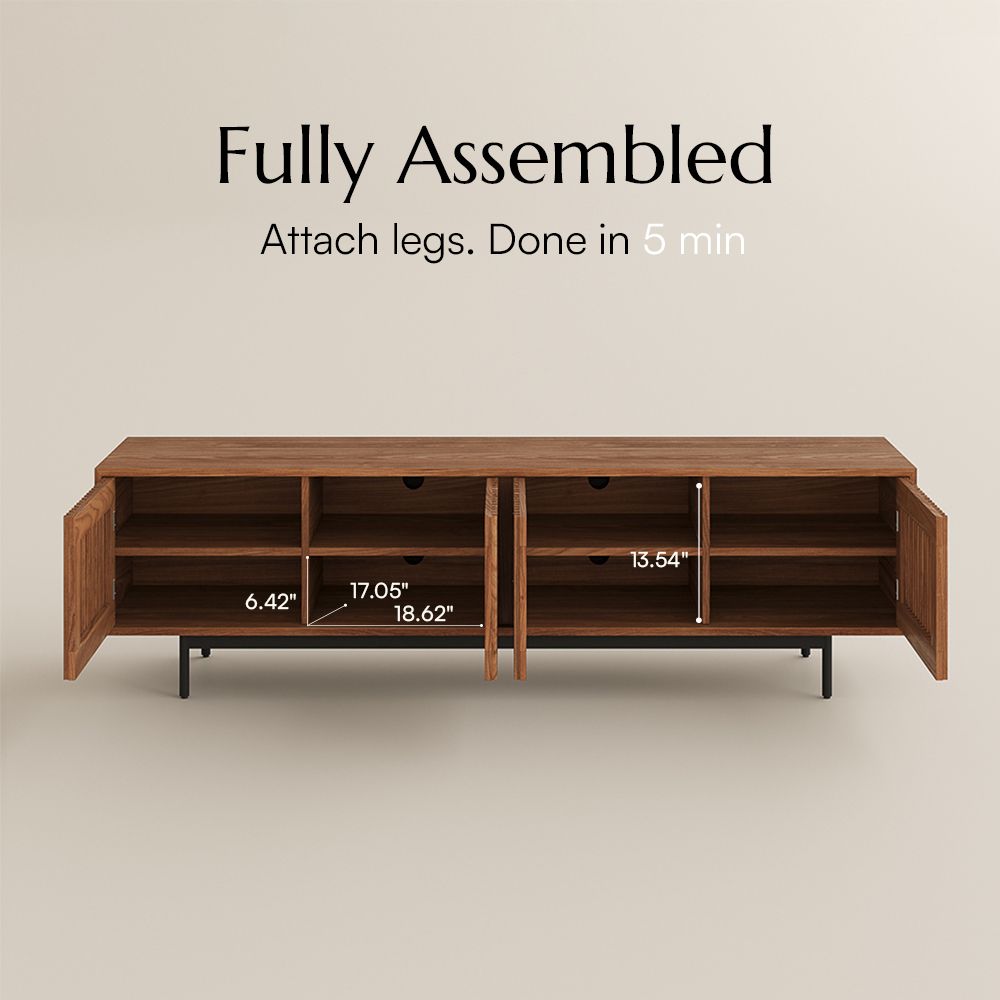 Mid Century Modern Walnut Color MDF TV Stands