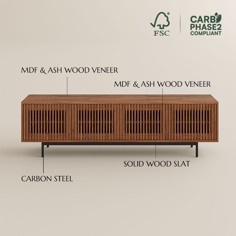 with Doors Walnut Color MDF TV Stands