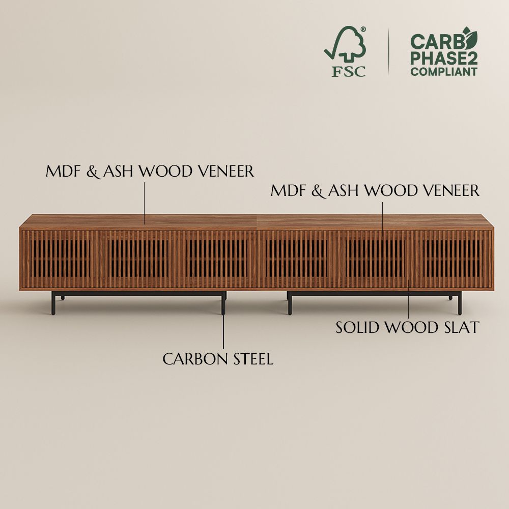 Aeolus Walnut Color MDF TV Stands