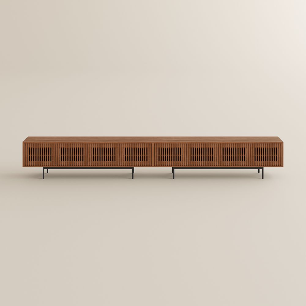 with Doors Walnut Color MDF TV Stands