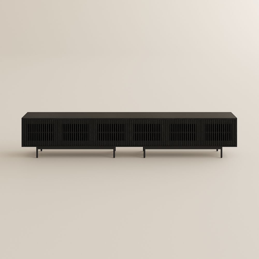 with Shelves Black MDF TV Stands