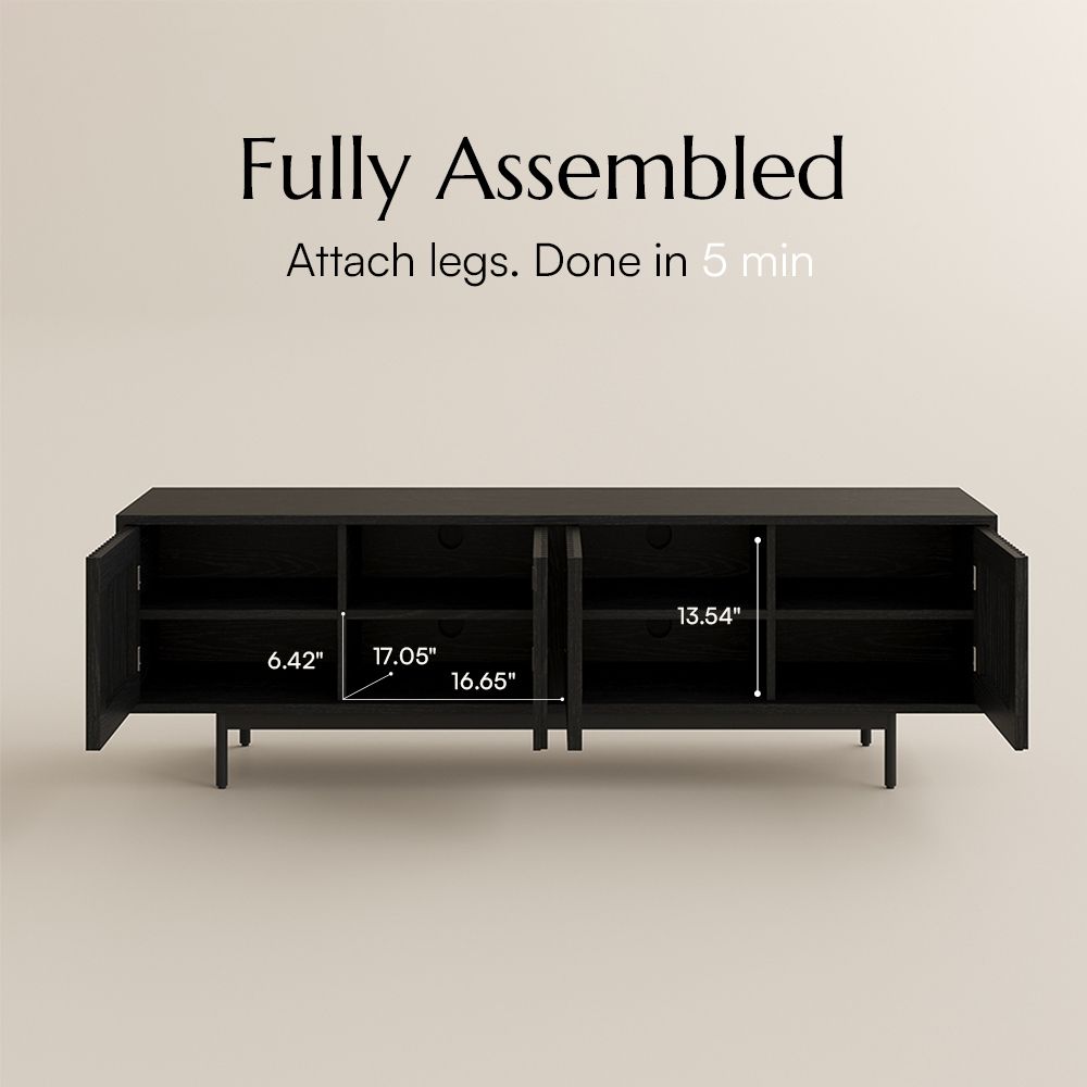 with Storage Black MDF TV Stands