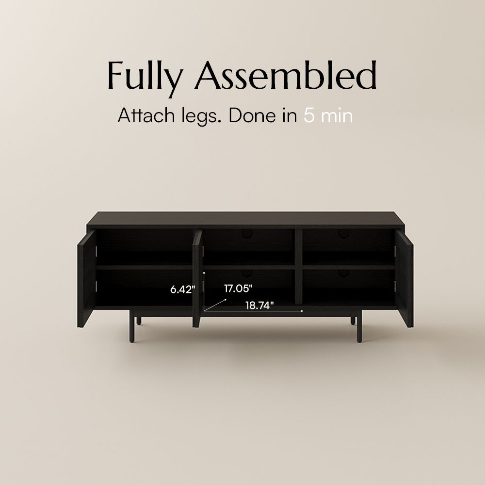 Perfect for 55 Inch TV Black MDF TV Stands