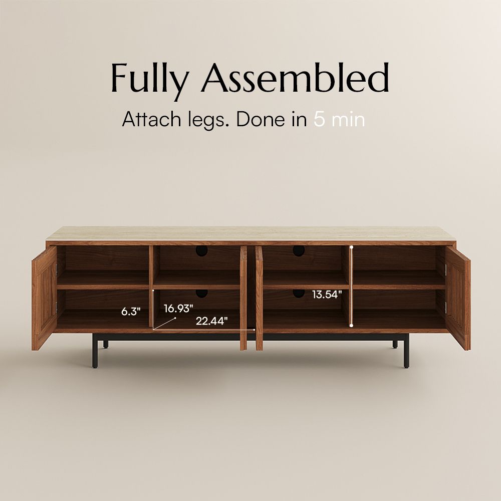 with Doors Walnut Color MDF TV Stands