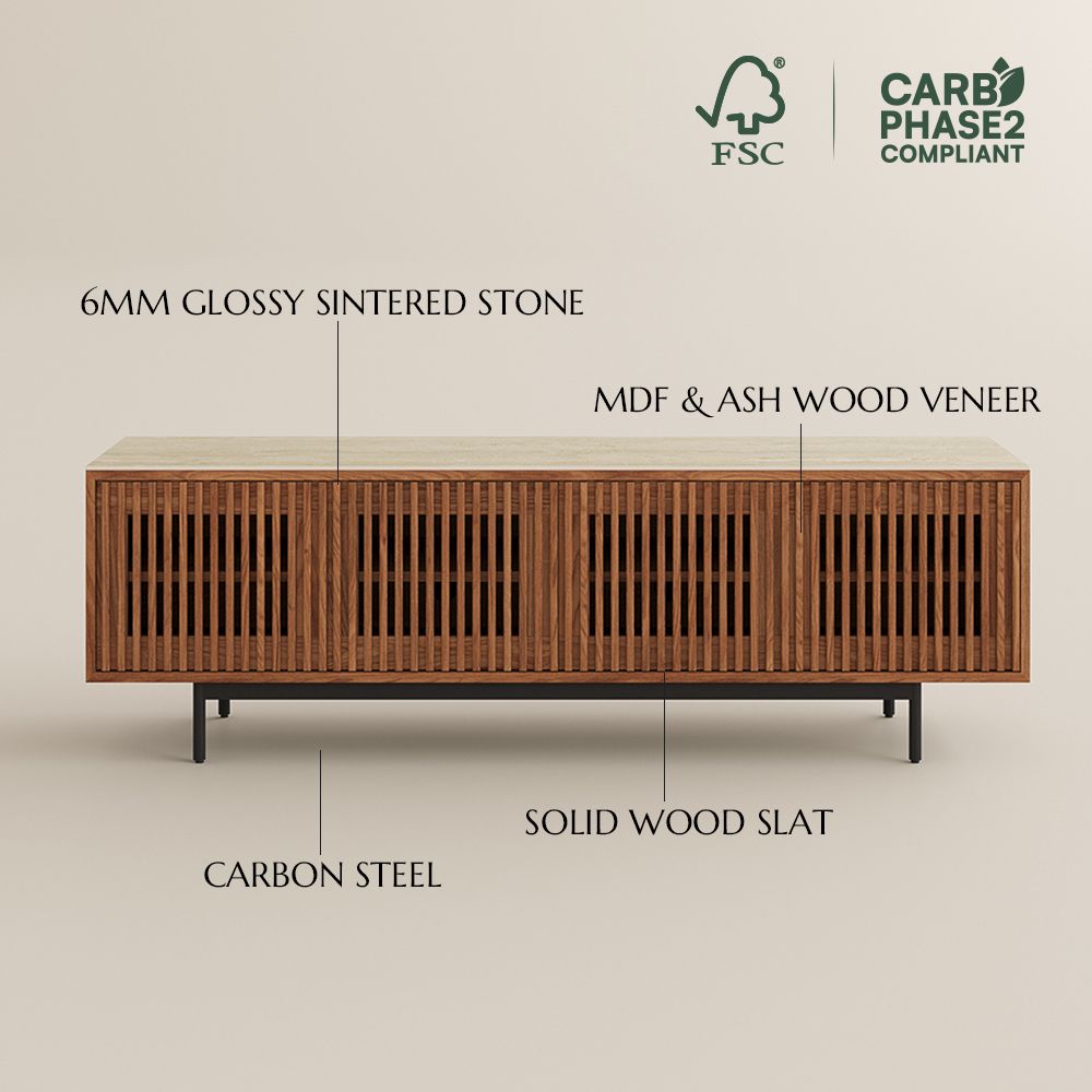 with Doors Walnut Color MDF TV Stands