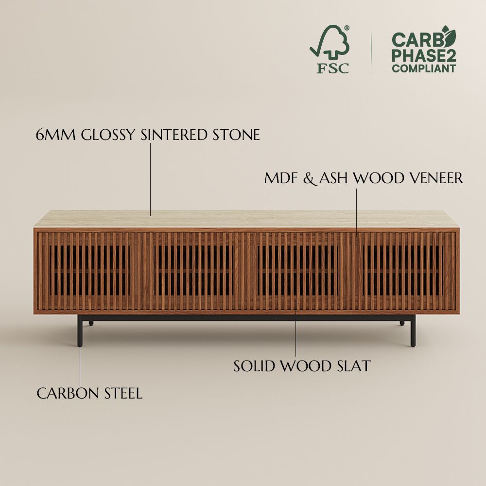 Mid Century Modern Walnut Color MDF TV Stands