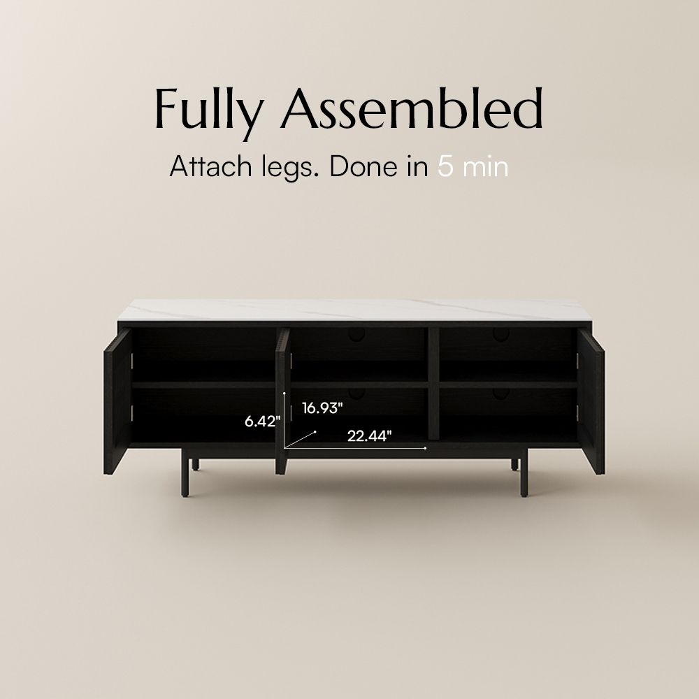 with Sintered Stone Top Black MDF TV Stands