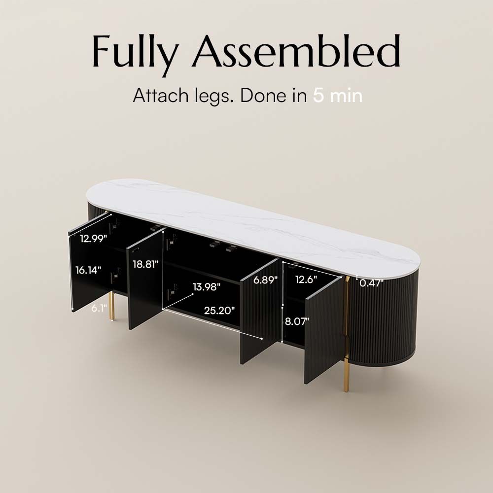 Black Black & White Engineered Wood TV Stands