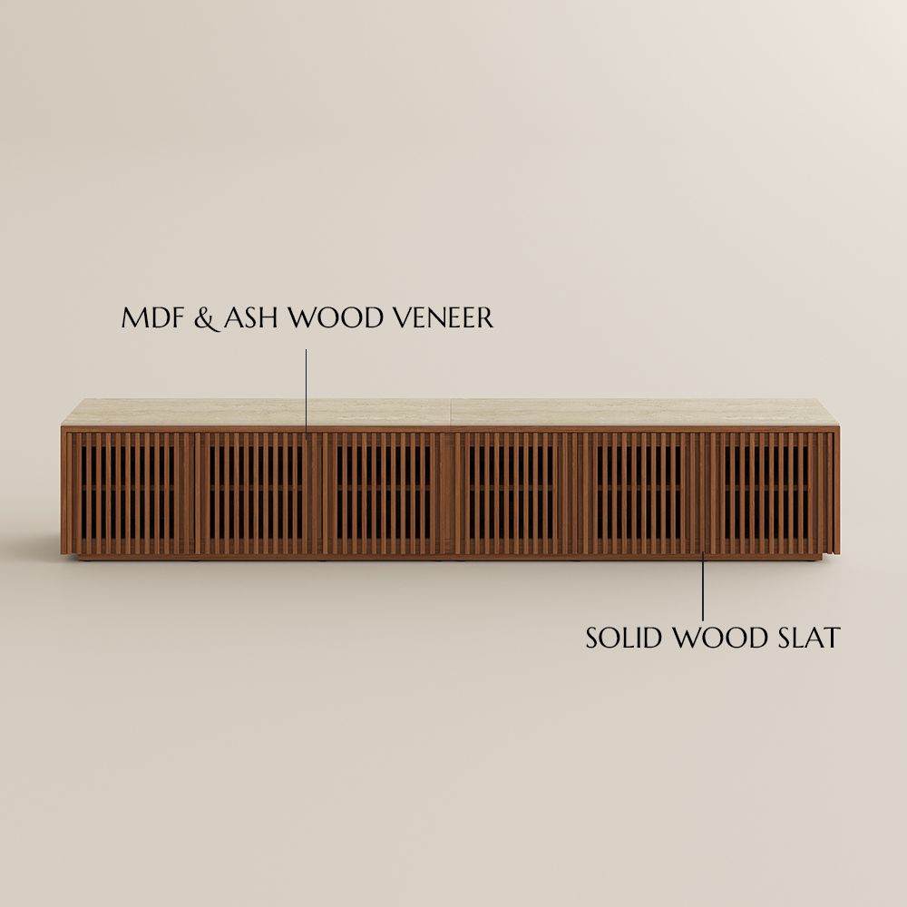 with Storage Walnut Color MDF TV Stands