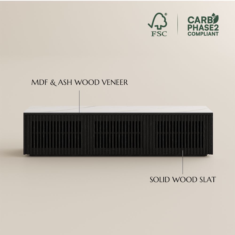 with Doors Black MDF TV Stands